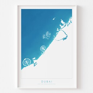 Cartes artistiques de Dubaï - Carte de Dubaï, Art de Dubaï, Art des Émirats arabes unis, Poster de Dubaï, Carte des palmiers, Carte des îles du monde, Carte des Émirats arabes unis, Poster de voyage
