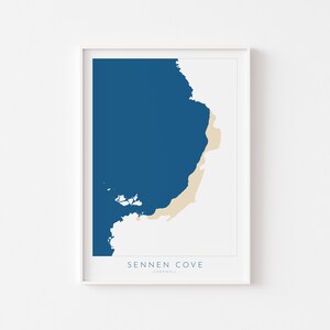 Sennen Cove Print - Cornwall Kunst, Sennen Strand Kunst, Cornwall Karte, Cornwall Küste, Cornwall Reise Print, Cornwall Kunst, Sennen Karte
