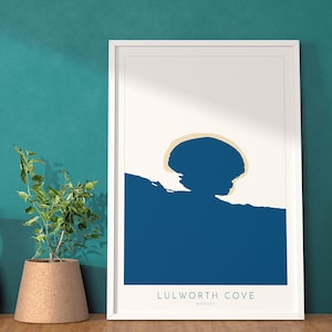 Art de carte de Lulworth Cove - carte du Dorset, impression de Lulworth Cove, art de Lulworth Cove, carte de Durdle Door, art de la carte de Lulworth, Art du Dorset, affiche du Dorset