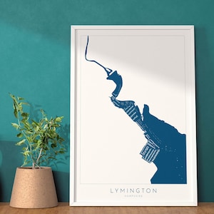 Lymington Fluss Karte - Lymington Kunstdruck, Lymington River Karte, Hampshire Karte Kunst, New Forest Kunstdruck, New Forest Reiseplakat, Nautische Kunst