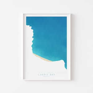 Carbis Bay Map Art - Mappa della Cornovaglia, Stampa della spiaggia di Carbis Bay, Arte della Cornovaglia, Arte della spiaggia della Cornovaglia, Costa della Cornovaglia, Southwest Coast Path