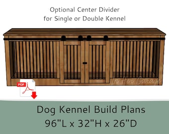 Dog Crate Furniture Plans-Double or Single Large Dog Kennel Furniture Plans-TV Stand Dog Kennel-Crate TV Stand-Barn Doors-Woodworking Plans