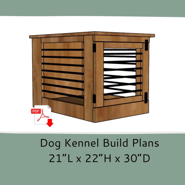 Modern Dog Crate Furniture Plans- Dog Kennel Furniture -Single Dog Crate Side Table - DIY Woodworking Plans-End Table Dog Kennel-Night Stand