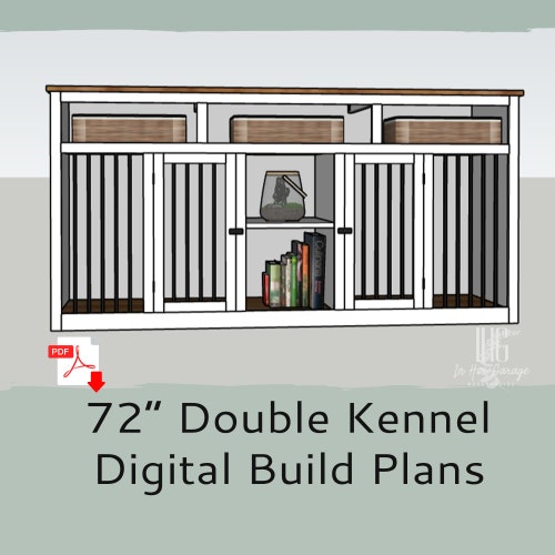 BUILD PLANS Double Dog Crate Kennel DIY Instant Download Etsy