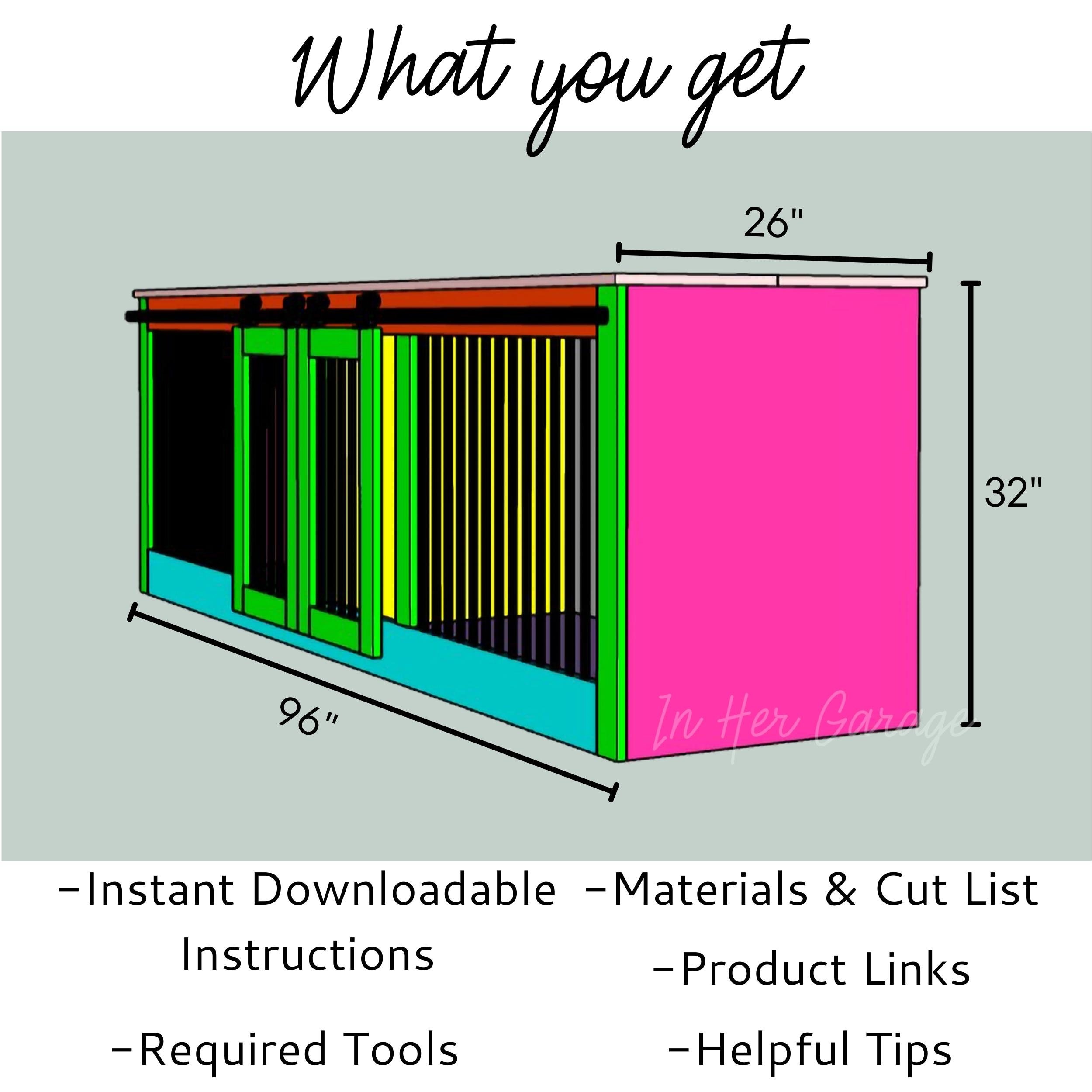 Image showcasing Dog Crate Furniture Plans-double or Single Large Dog Kennel Furniture ...