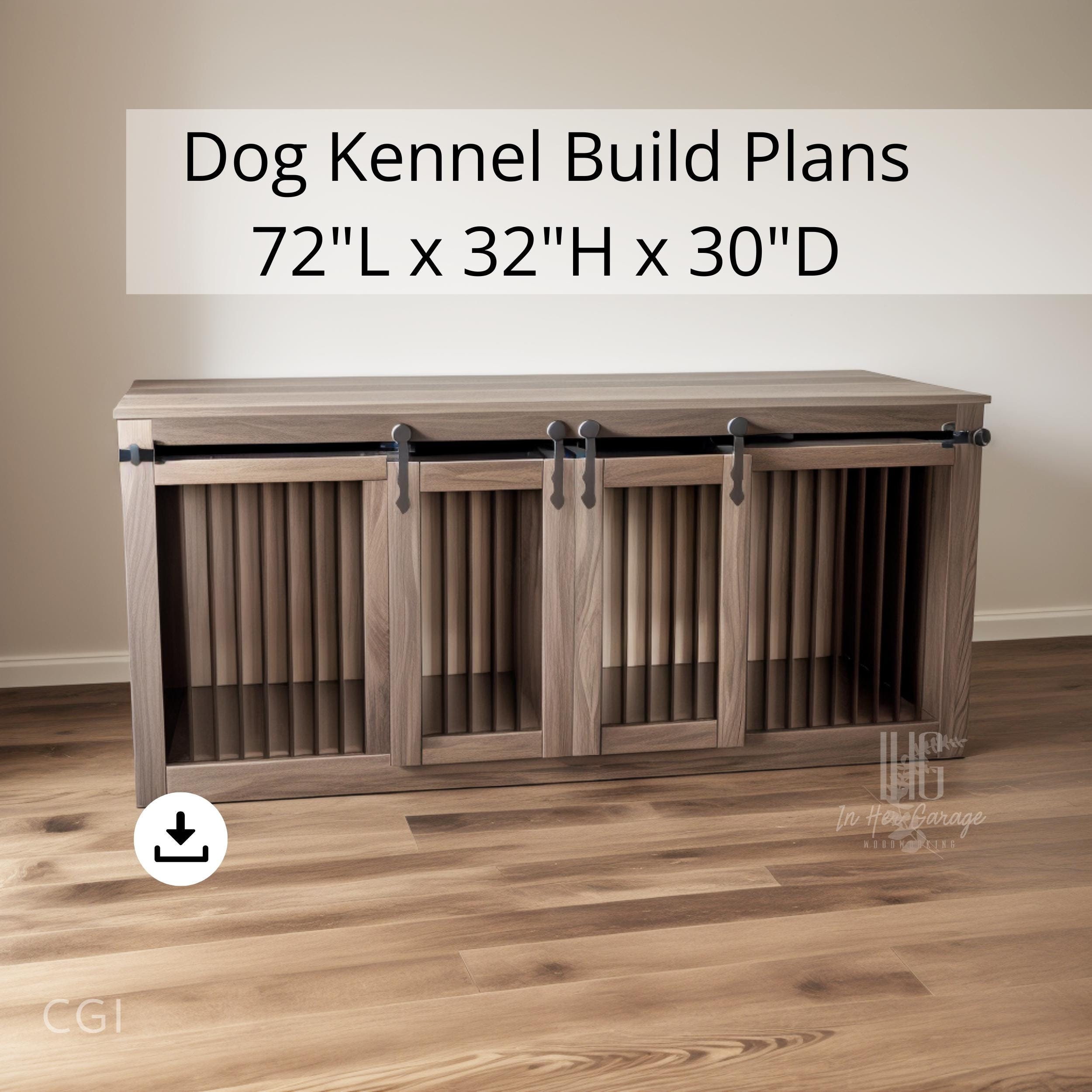 Plans de caisse pour chien double, grands meubles de chenil, meuble TV