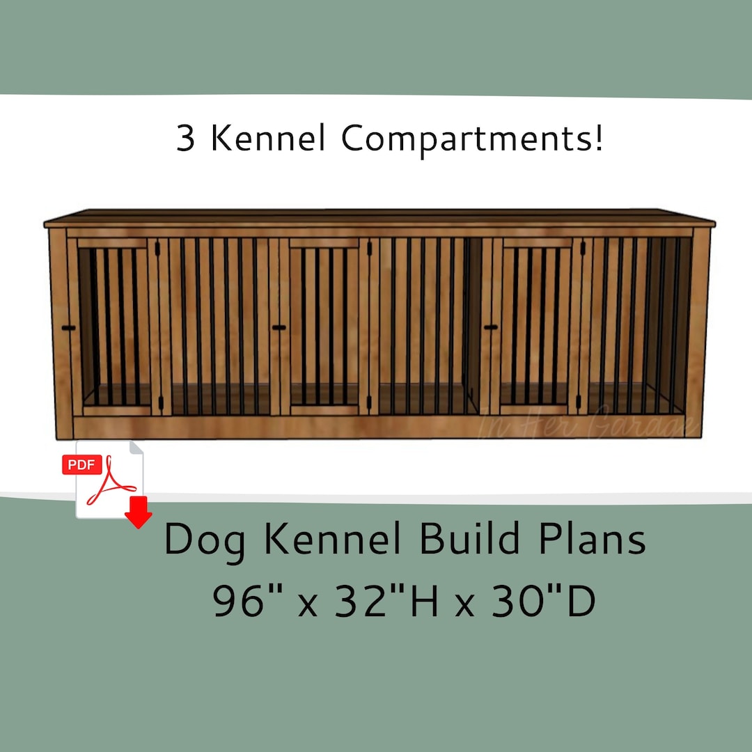 Triple Dog Kennel Furniture Plans Large Dog Crate Furniture Plansdiy