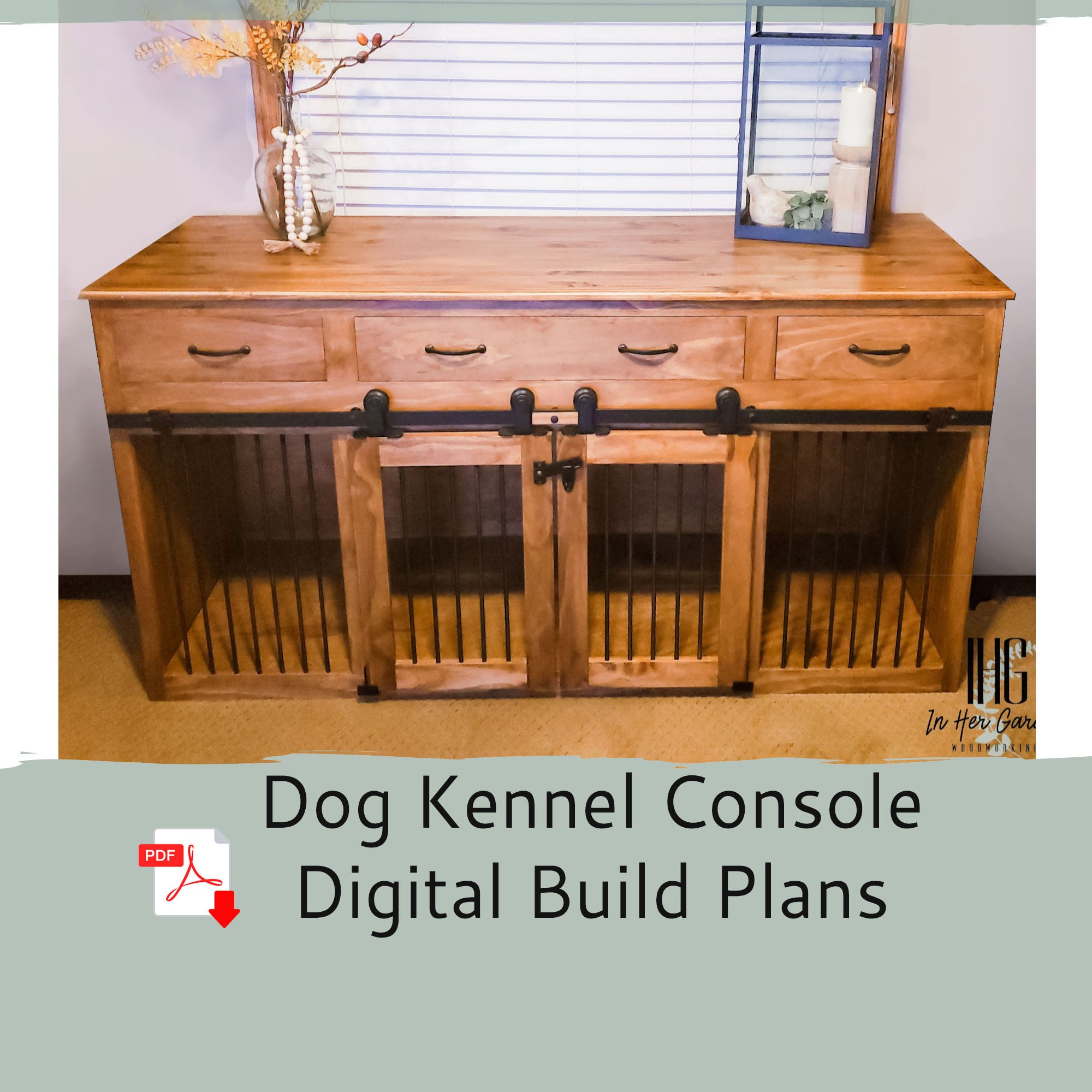dog kennel console table