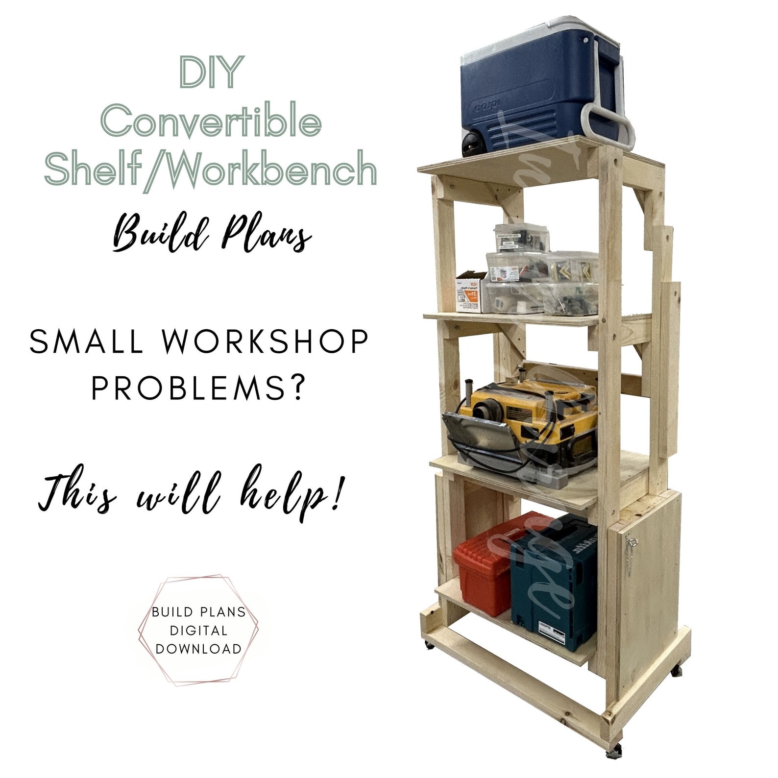 Transforming Storage Shelf DIY Woodworking Plans, Convertible Shelves ...