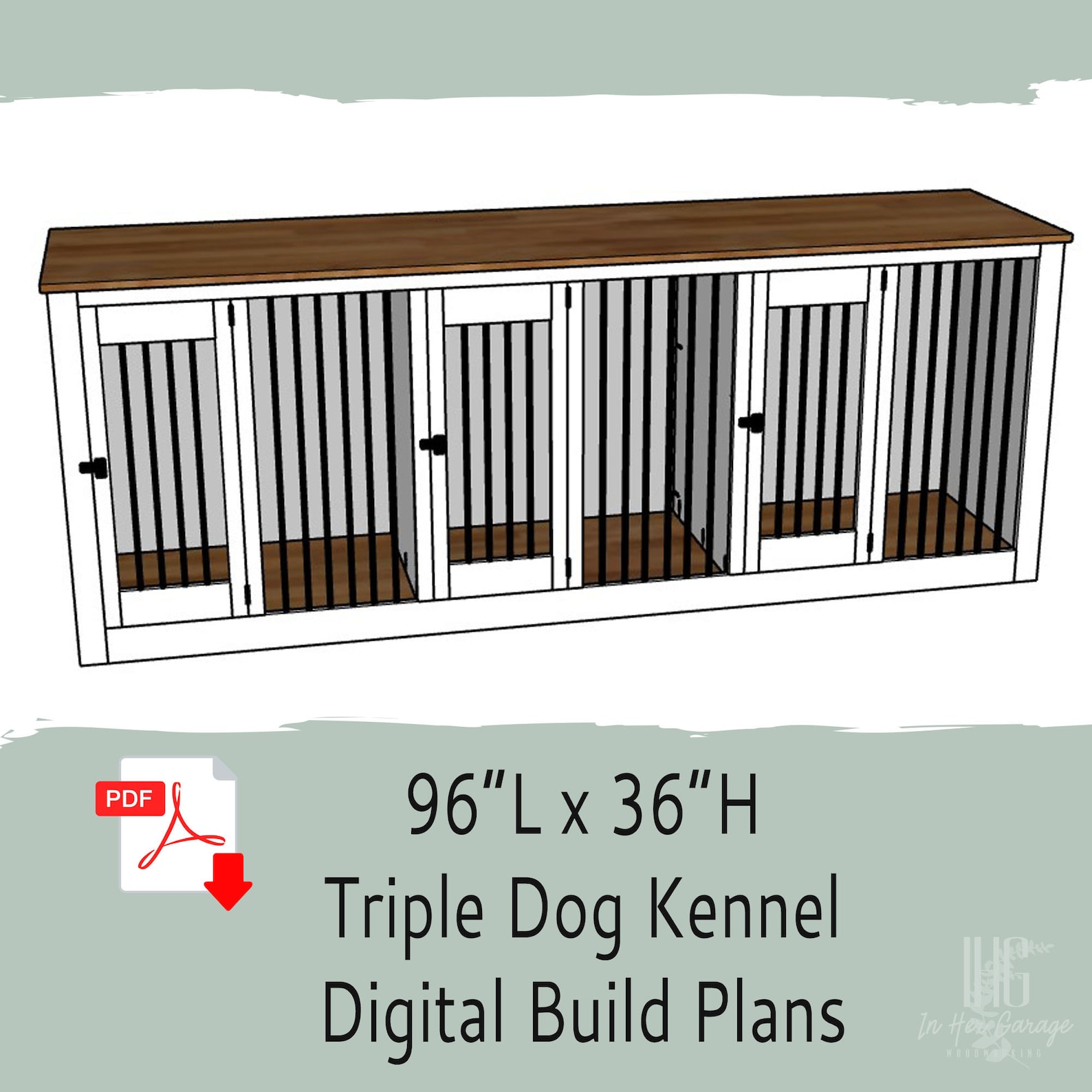 Triple Dog Kennel Furniture Planstriple Dog Crate Furniture Etsy