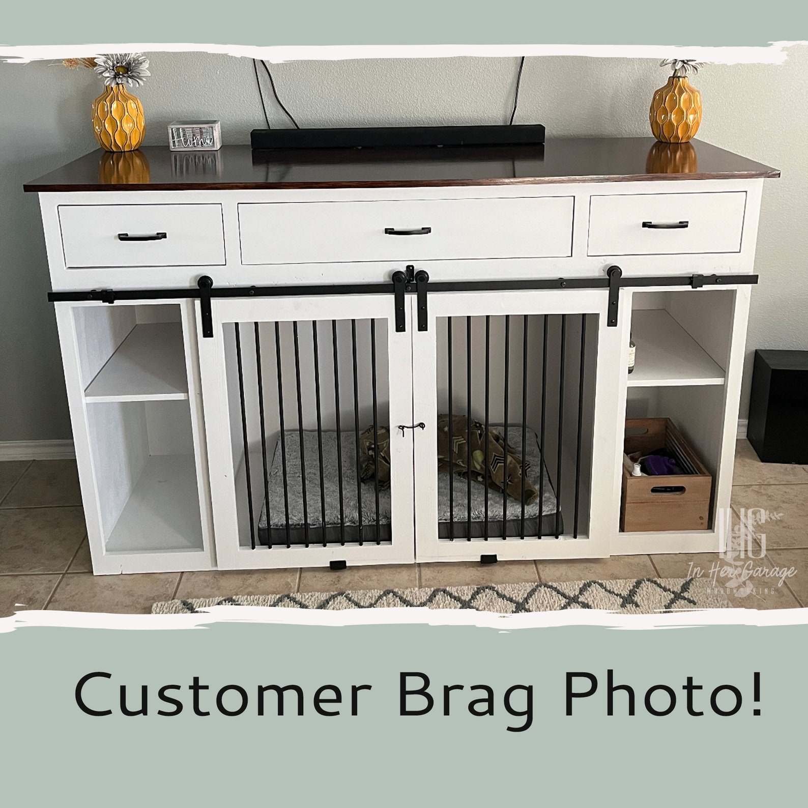 Dog Crate Furniture Plans 72 DIY Build Plans for Single or Etsy