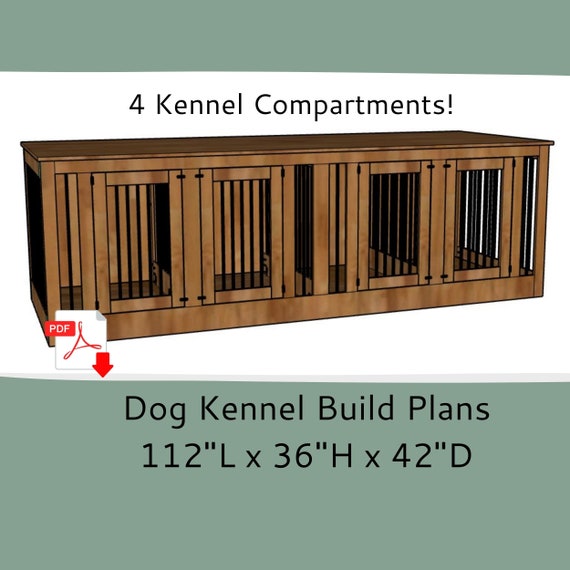 Double Dog Kennel TV Stand DIY Plans - Build Blueprint