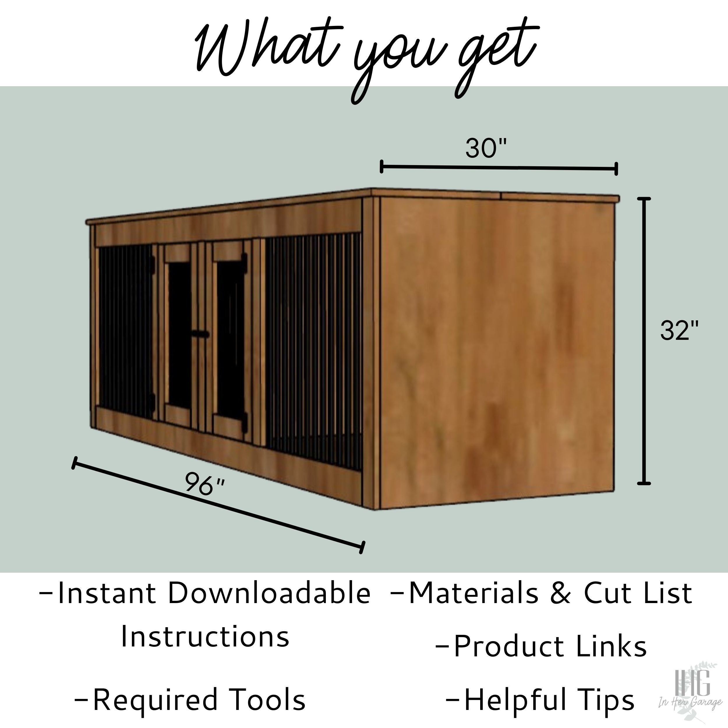 XL Dog Kennel Furniture Plans Double Large DIY Dog Crate Build TV Stand ...