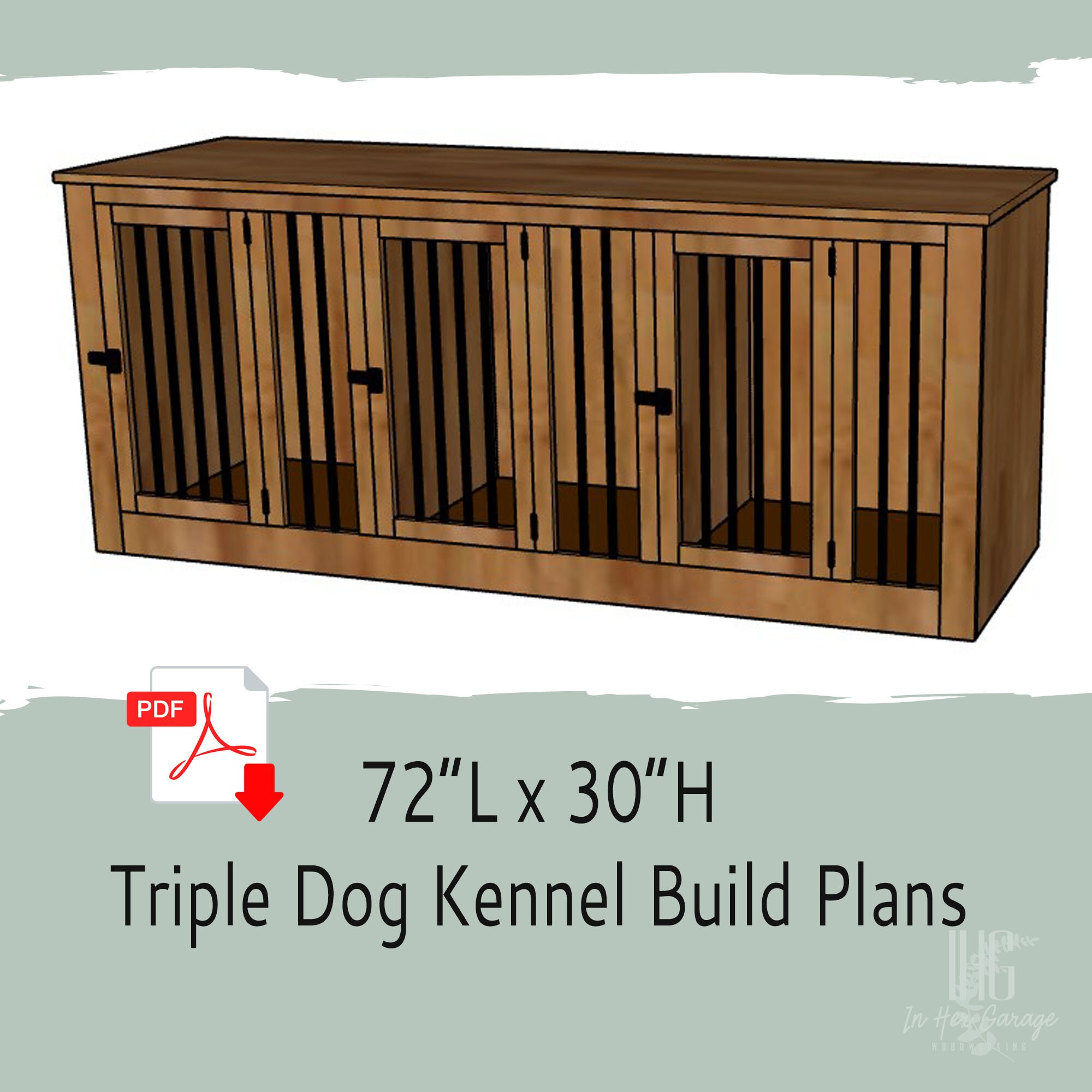 Digital Plans for Triple Dog Kennel Furnituretriple Dog Crate Etsy