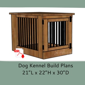 Dog Crate Furniture Plans- Wood Dog Kennel Furniture - Single Dog Crate Side Table - DIY Woodworking Plans-End Table Dog Kennel-Night Stand