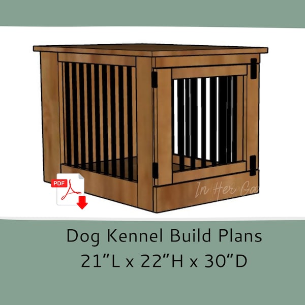 Dog Crate Furniture Plans- Wood Dog Kennel Furniture - Single Dog Crate Side Table - DIY Woodworking Plans-End Table Dog Kennel-Night Stand