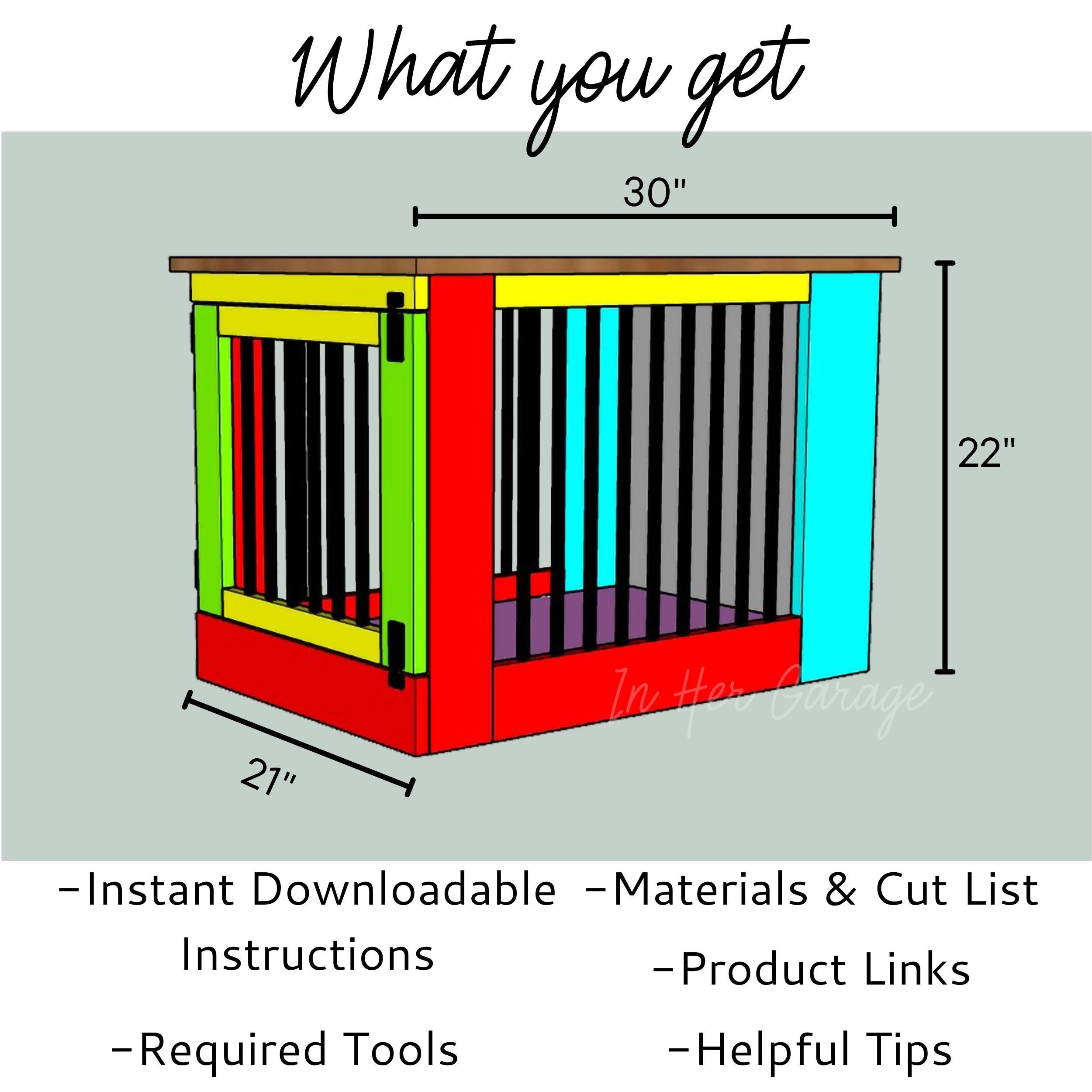 Dog Crate Furniture Plans- Wood Dog Kennel Furniture - Single Dog Crate ...