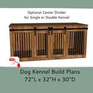 Dog Crate Furniture Plans-72" Double Single Large Dog Kennel Furniture Plans-TV Stand Dog Kennel-Crate TV Stand-Barn Doors-Woodworking Plans