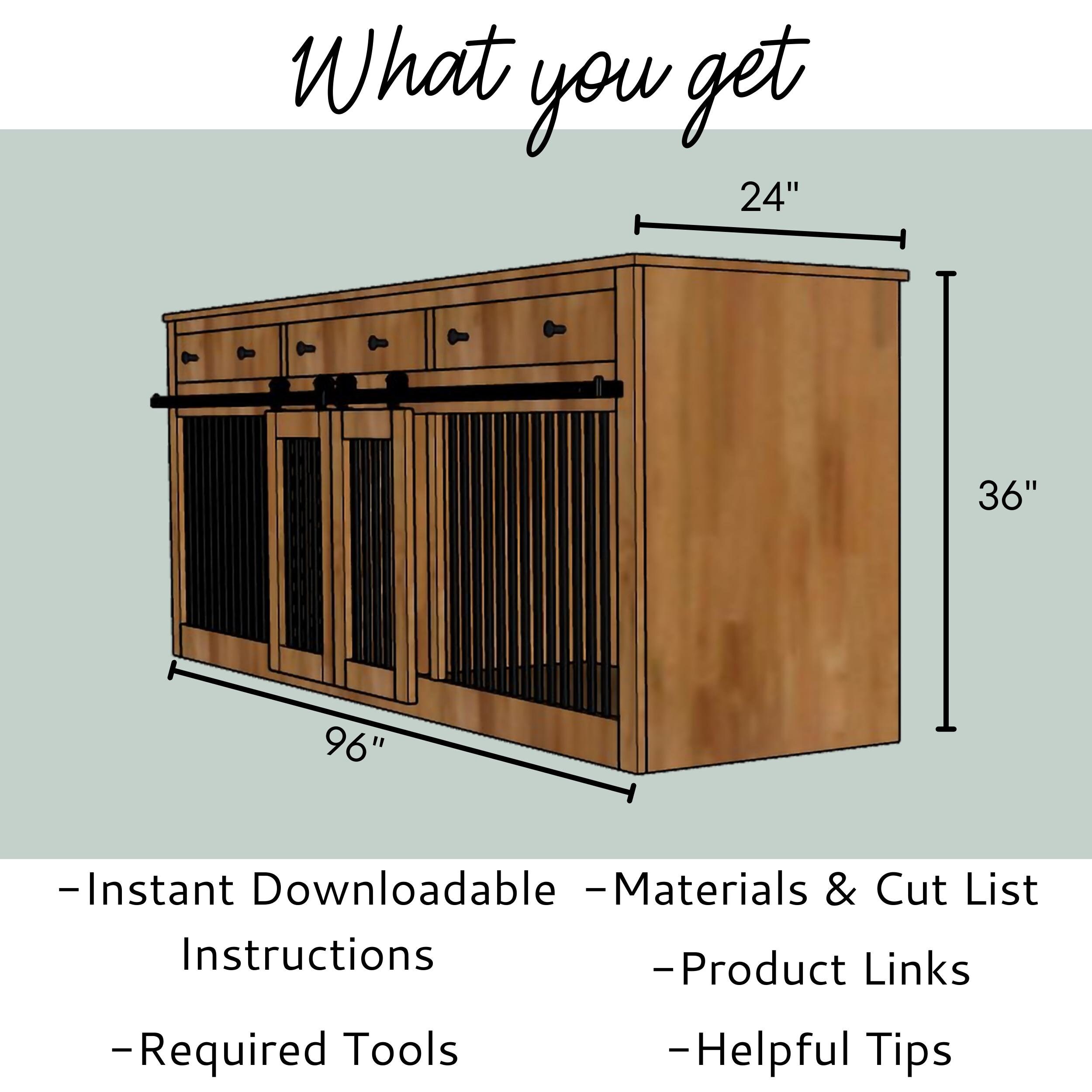 96l Double Dog Kennel Entertainment Center Build Plans Etsy