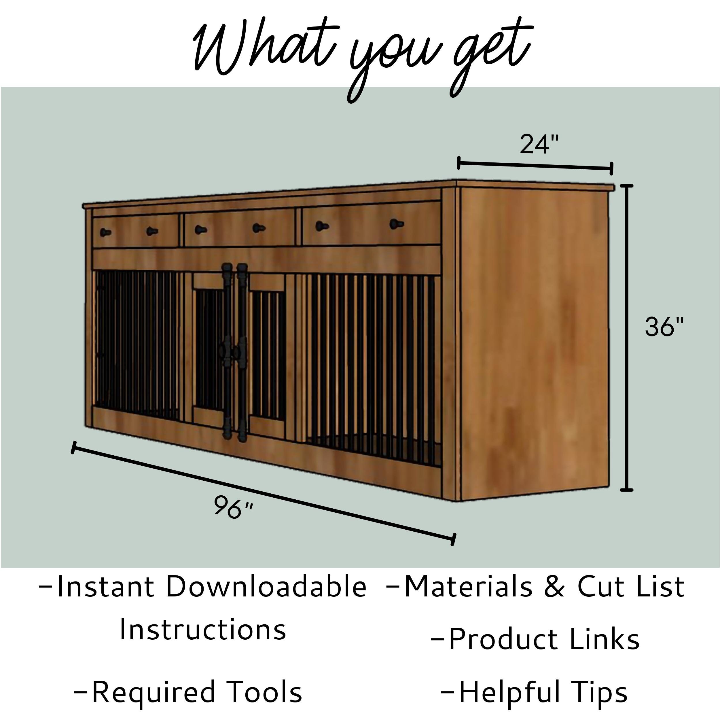 Dog Crate Furniture Plans Wood Dog Kennel Furniture Double Dog Crate ...