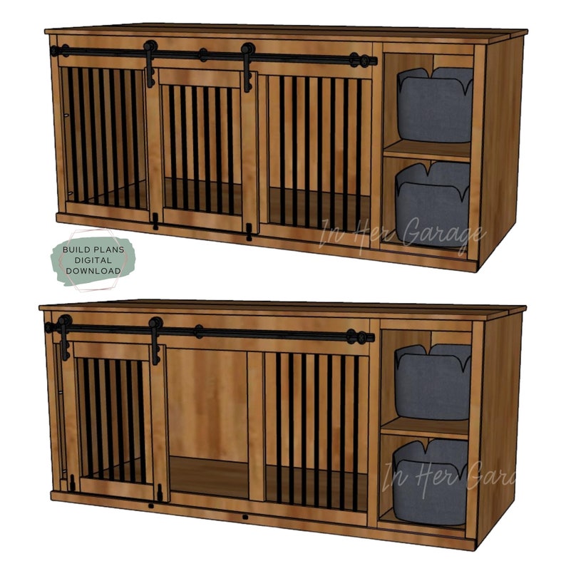 Dog Crate Furniture Plans Dog Kennel Furniture Plans Dog Etsy