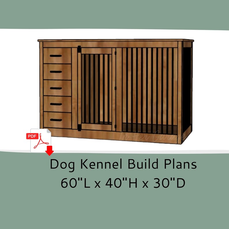 Dog Crate Furniture Plans Wood Dog Kennel Furniture Single Etsy
