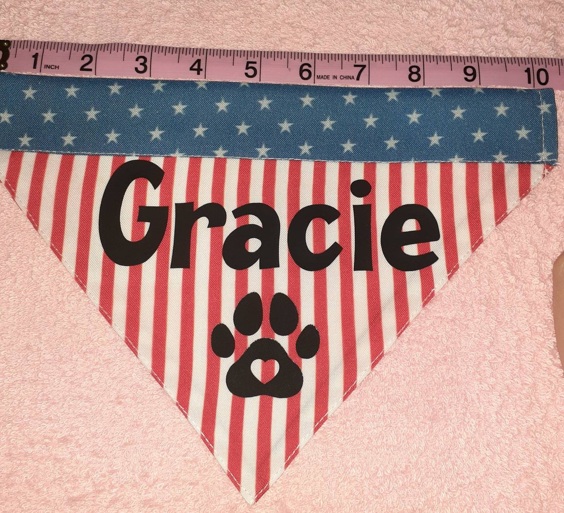 American Flag Dog Bandana Custom Etsy