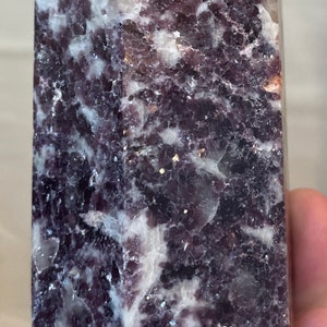 Lepidolite polished point tower