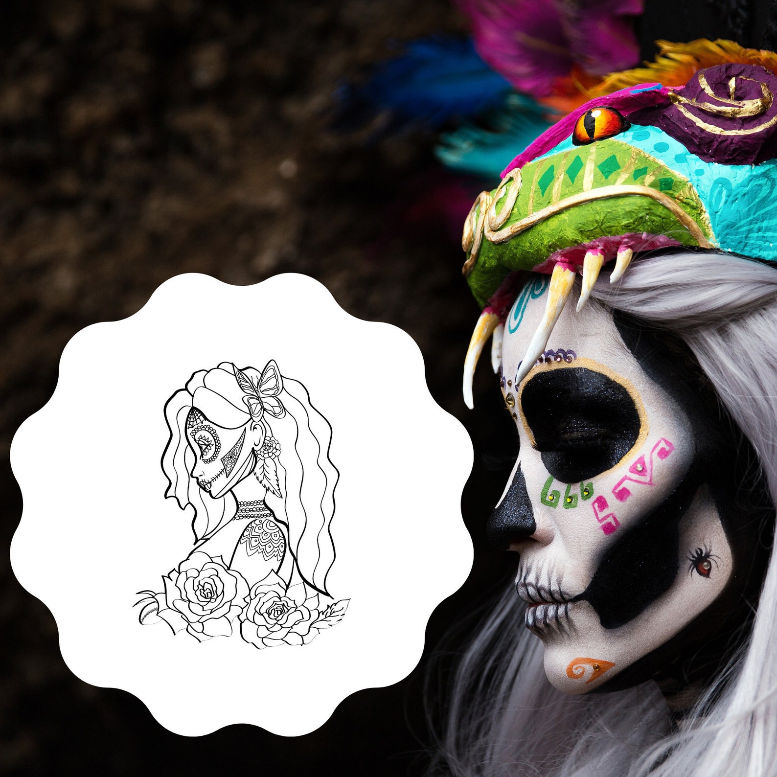 Adult Coloring Book Sugar Skulls Bundle Coloring Pages ...