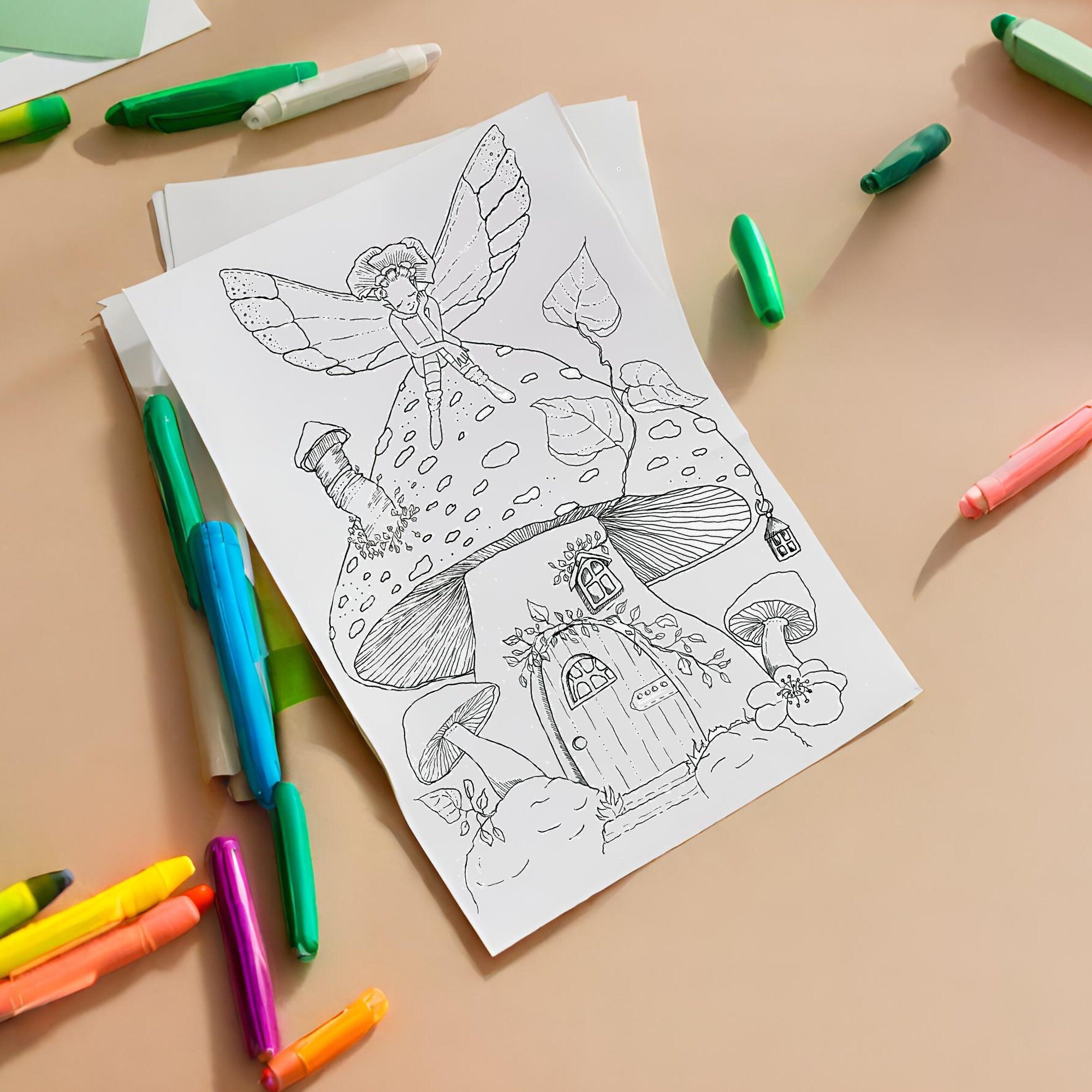 Adult Hand-drawn Printable Coloring Page Educational Activities ...