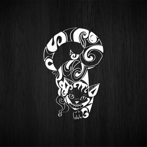 Cheshire Cat SVG rook svg tshirt ontwerp kat moeder svg Alice Wonderland svg-bestanden voor Cricut projecten Mandala SVG film zentangle SVG Stoner