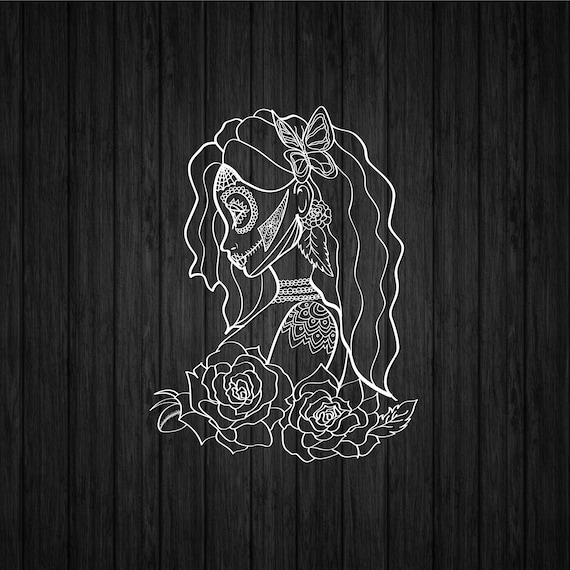 Sugar Skull Mandala SVG. Tattoo svg. SVG Files for Cricut Projects. Calavera Mexicana svg. Skeleton svg. Zentangle Halloween svg. (10+ inch)