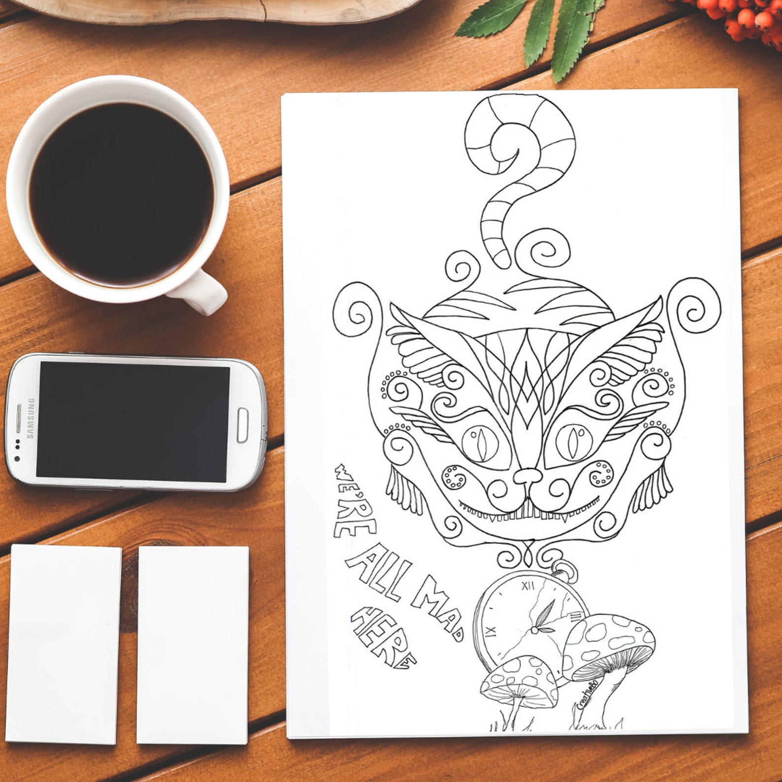 Cheshire Cat Easy Coloring Page for Cat Lovin Mama Alice in Wonderland ...
