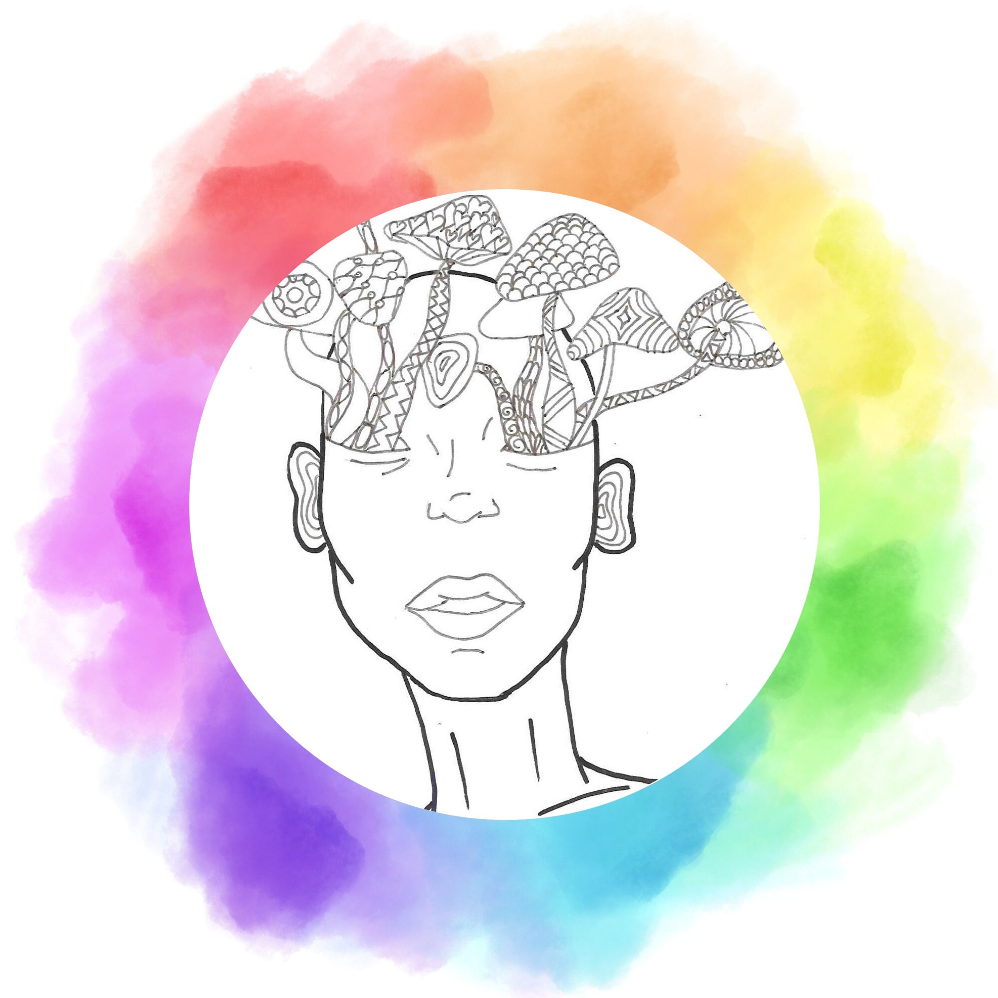 Mushroom Stoner Coloring Page for Adults Psychedelic Stoner Girl Sheet ...