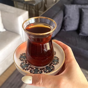 Turkish Tea Set, Turkish Tea Cups and Saucers, Tea Glasses and Saucers