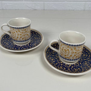 Türkisches Kaffeeset, osmanisches einzigartiges Design, dunkelblau, türkisches Kaffeeset, Espressotassen-Set, Kaffeeset-Geschenk, 2er-Set, Porzellantassen