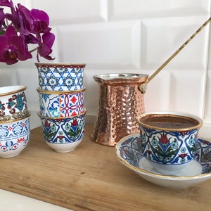 Türkischer Kaffee Geschenkset, Ramadan Geschenk, Mırra Kaffeeset, Cezve, Kaffeekanne, türkischer Kaffeeset,