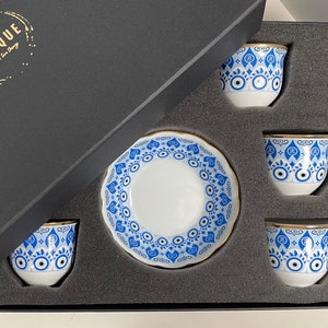 Espresso Cup Set, Evil Eye Designed, Turkish Coffee Cups, Coffee Gift Women, Turkish Coffee Cups Set,  Gift Mum,  Espresso Cup & Saucer Set