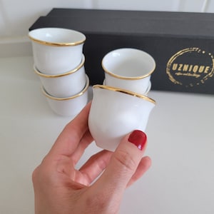 Espresso Cup, Turkish Coffee Cup, Gold Rimmed Coffee Cup, Espresso Mug, Porcelain Coffee Cup, Italian Espresso, Mirra Cup, Summer Deal