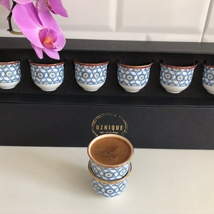 Kaffeetassen Sterne, türkischer Kaffee, Kaffeetassen 6er Set, Espressotassen, Housewarming Geschenk, Espressokaffeetasse