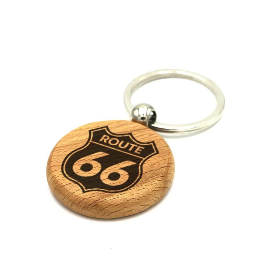 Route Sign Keychain Wooden Keychain route 66 USA Route 66 America Real Wood - Etsy