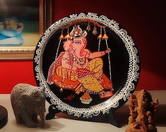 Hand Painted Ganesha Wall Decor | Ganesha Wall art | Ganesha Wall Plate | Ganesha | Ganesha Painting |  Christmas Gift|  Indian Gift