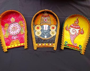 Tirupati Balaji Art, Shankh Chakra Namam, Designer and Decorated Balaji Painting in Kulo, Home Decoration