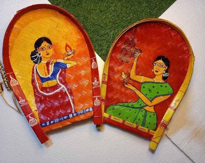 Jamini Roy and Kalighat Patachitra Kulo Painting Set of 2 Kulo Art ...
