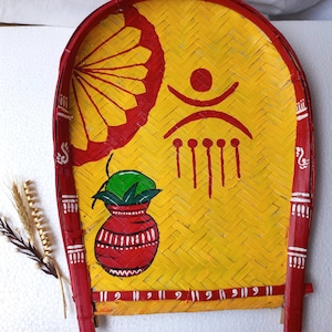 Pintura bengalí Kulo para ocasión festiva bengalí / Arte Kulo / Boda bengalí Kulo / Decoración de pared bengalí / Colgante de pared / Kulo pintado a mano