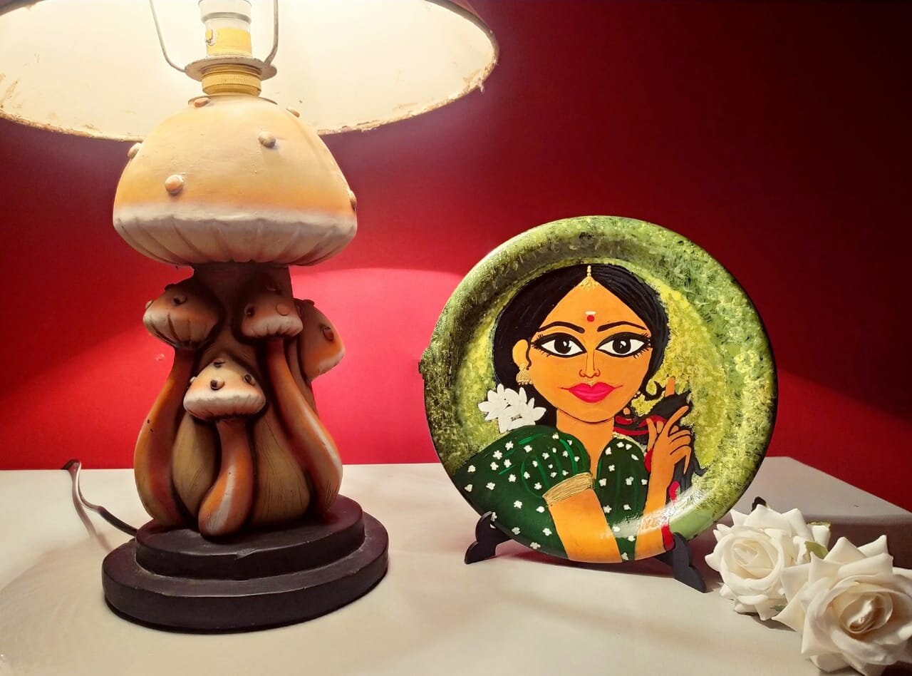 Hand Painted Indian Art Wall Hanging Plates Hand Painted Wall Hanging