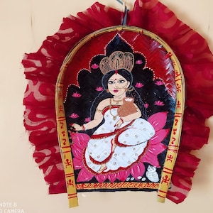 Hand Painted Kulo Art with goddess Laxmi | Bengali Art | Kulo | Bengali  Laxmi | Lakshmi Painting | Bengali Wedding Gift