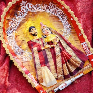 Bengali Wedding Kulo Totto Suchi, 3D Totto Suchi, 3D Handmade and Hand Painted Totto Suchi, Bengali Kulo Totto Suchi,  Biyer Totto Suchi