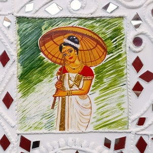 Kerala woman wall art | Kerala art | Kerala Wall Art | Lippan art wall decor | Kerala painting | Christmas gift| South India wall art