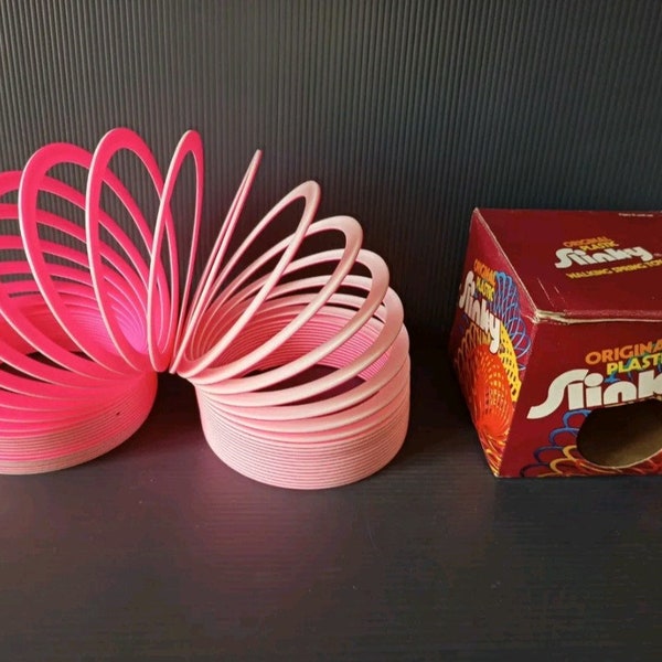 Originale Vintage-Slinky-Feder aus Kunststoff, hergestellt in den USA, original aus den 80er Jahren